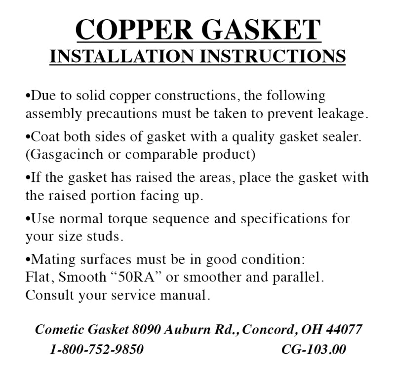 Cometic Ford Big Block 429/460 4.520in Bore 0.043in Copper Head Gasket