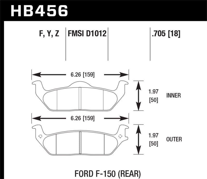 Hawk 04-11 Ford F-150 / 06-08 Lincoln Mark LT Performance Ceramic Rear Street Brake Pads