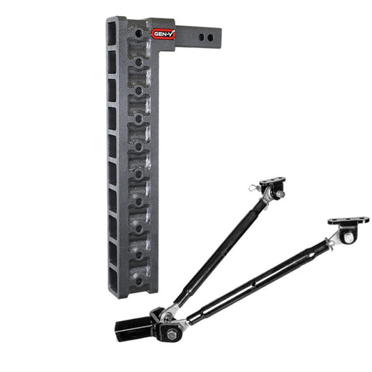 Gen-Y Mega Duty 2in Shank 22.2in Drop 1.5K TW 10K Hitch w/GH-0100 Stabilizer Kit