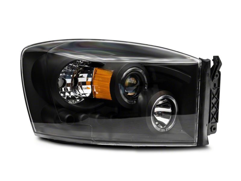 Raxiom 06-08 Dodge RAM 1500 LED Halo Projector Headlights- Black Housing (Clear Lens)