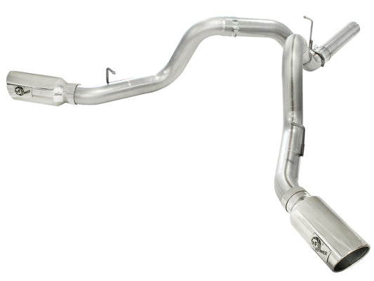 aFe MACH Force XP Exhaust 4inch DP-Back All SS 2011-14 GM Diesel Trucks V8-6.6L LML Polished