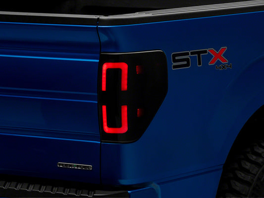 Raxiom 09-14 Ford F-150 Styleside Axial Series LED Tail Lights w/ Halo- Black Housing (Smoked Lens)