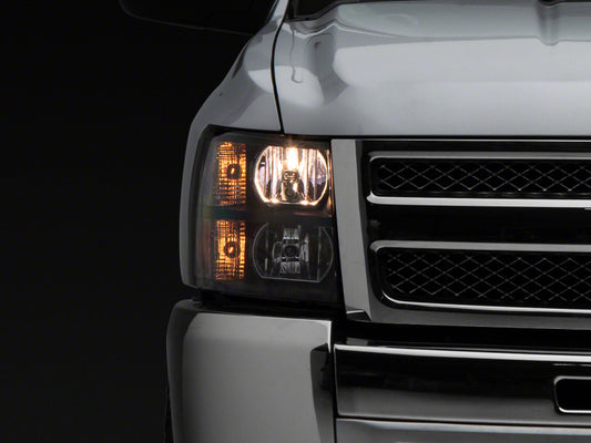 Raxiom 07-13 Chevrolet Silverado 1500 Euro Headlights- Black Housing (Clear Lens)