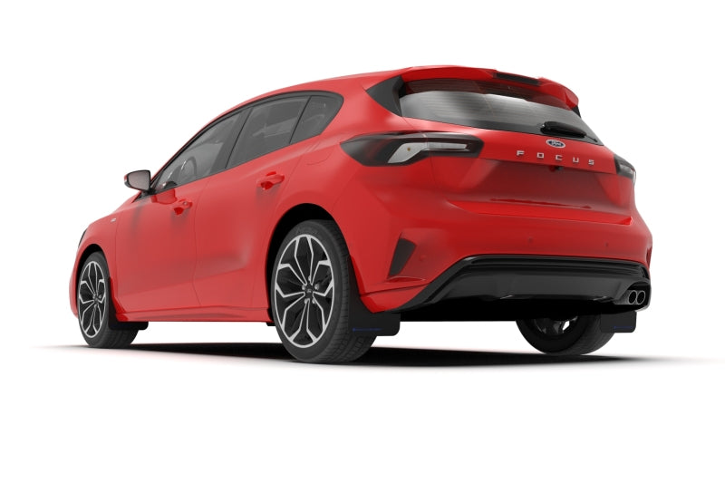 Rally Armor 19-25 Ford Focus ST MK4 Black UR Mud Flap w/White Logo
