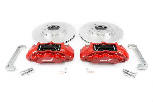 Alcon 2019+ Ford Ranger/2020+ Bronco 2.3L 350x34mm Rotors 6-Piston Calipers Front Brake Kit - Red