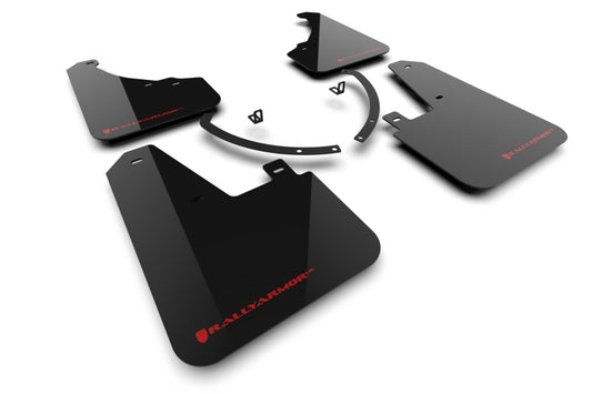 Rally Armor 24-26 Hyundai Santa Fe Black Mud Flap w/Red Logo