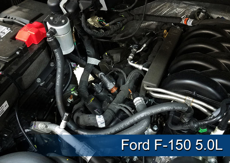 J&amp;L 2011-2023 Ford F-150 2.7L/3.5L/5.0L Passenger Side Oil Separator 3.0 - Clear Anodized