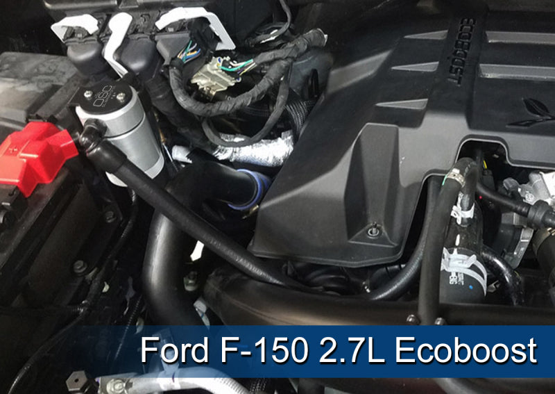 J&amp;L 2011-2023 Ford F-150 2.7L/3.5L/5.0L Passenger Side Oil Separator 3.0 - Clear Anodized