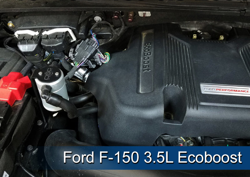 J&amp;L 2011-2023 Ford F-150 2.7L/3.5L/5.0L Passenger Side Oil Separator 3.0 - Clear Anodized